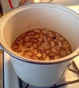 Broth with mushrooms